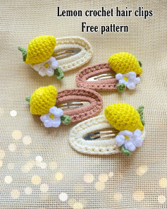 lemon crochet hair clips free pattern