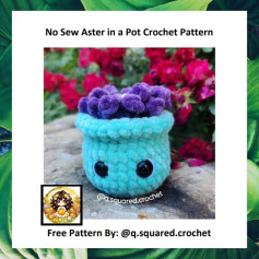 no sew aster in a pot crochet pattern