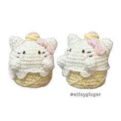 Amigurumi Cat Ice Cream Cone Crochet Pattern