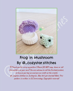 Amigurumi Crochet Pattern: Frog in Mushroom House