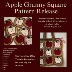 Apple Granny Square Crochet Pattern