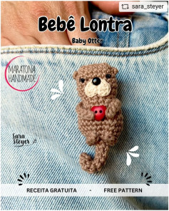 Bebê lontra amigurumi: gráfico de crochê gratuito