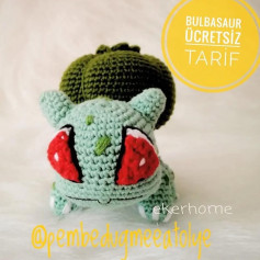 Bulbasaur Amigurumi Tığ İşi Şeması Ücretsiz
