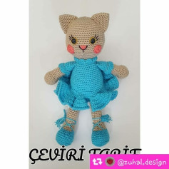 Çeviri Tığ işi Kedi Şeması
