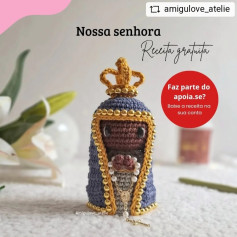 Gráfico de crochê Nossa Senhora: Modelo amigurumi fofo