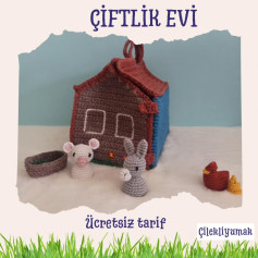 Çiftlik Evi ve Hayvanları: Ücretsiz Tığ İşi Şeması