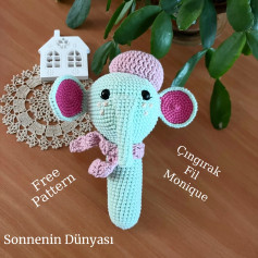 Çıngırak Fil Amigurumi Şeması: Ücretsiz