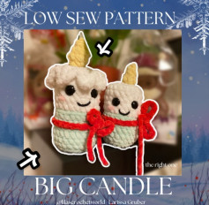 Crochet Big Candle Amigurumi Pattern: Low Sew Design