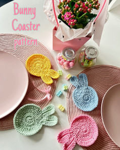 Crochet Bunny Coaster Pattern