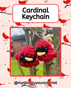 Crochet Cardinal Keychain Pattern