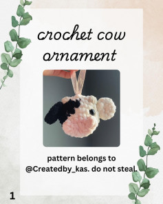 Crochet Cow Ornament Pattern Chart