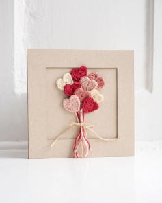 Crochet Heart Balloon Card Pattern