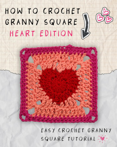 Crochet Heart Granny Square Pattern