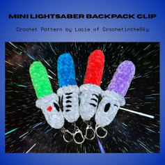 Crochet Mini Lightsaber Backpack Clips Pattern