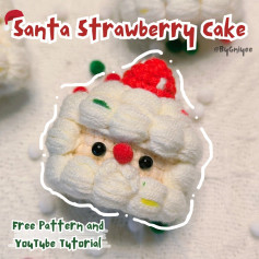 Crochet Santa Strawberry Cake Pattern