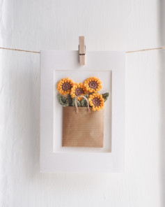 Crochet Sunflower Gift Bag Frame Chart