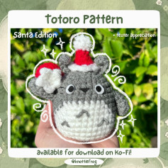 Crochet Totoro Santa Hat Pattern Download
