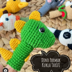 Dinosor Parmak Kuklası Tığ İşi Anlatımı