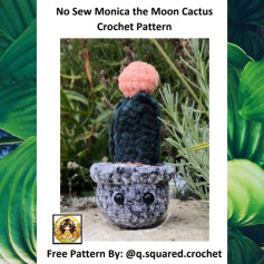 English: Crochet Pattern: No-Sew Monica the Moon Cactus