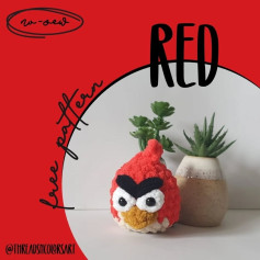 English: Free Crochet Pattern: Angry Red Bird Amigurumi