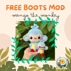 Free Crochet Boots Mod for Mango the Monkey Amigurumi