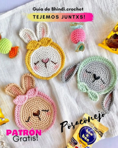 Free Crochet Bunny Coasters Pattern