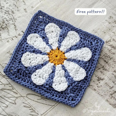 Free Crochet Daisy Square Pattern