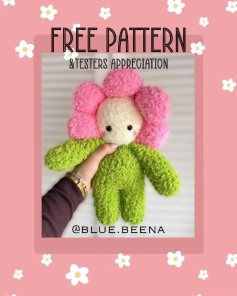 Free Crochet Flower Teddy Pattern