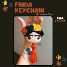 Free Crochet Frida Kahlo Keychain Pattern