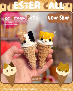 Free Crochet Ice Cream Pet Pattern