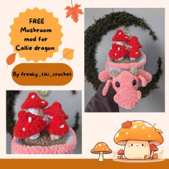 Free Crochet Mushroom Callie Dragon Mod Pattern