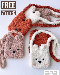 Free Crochet Pattern: Adorable Animal Bags