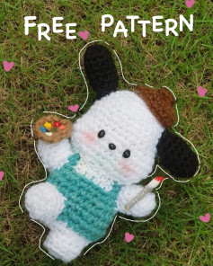 Free Crochet Pattern: Adorable Artist Puppy