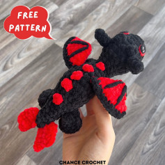 Free Crochet Pattern: Adorable Black & Red Dragon