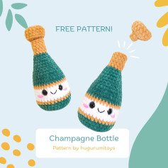 Free Crochet Pattern: Adorable Champagne Bottle Amigurumi