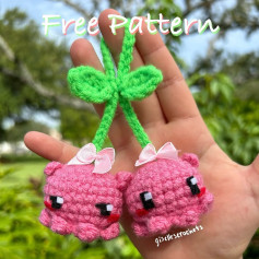 Free Crochet Pattern: Adorable Cherry Keychain