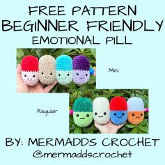 Free Crochet Pattern: Adorable Emotional Pill Amigurumi