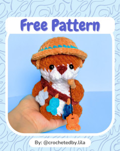 Free Crochet Pattern: Adorable Fishing Otter Amigurumi