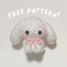 Free Crochet Pattern: Adorable Fluffy Puppy Amigurumi baby bunny free pattern!!