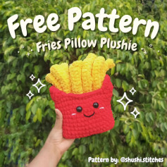Free Crochet Pattern: Adorable Fries Pillow Plushie