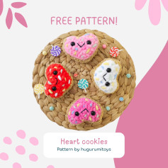 Free Crochet Pattern: Adorable Heart-Shaped Cookies!