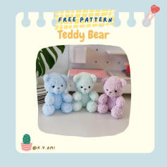 Free Crochet Pattern: Adorable Pastel Teddy Bears