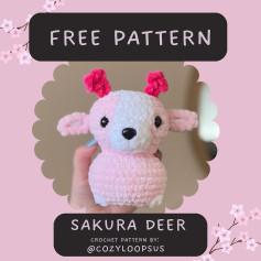 Free Crochet Pattern: Adorable Sakura Deer Amigurumi