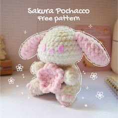 Free Crochet Pattern: Adorable Sakura Pochacco Amigurumi