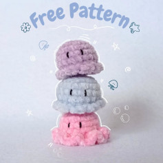 Free Crochet Pattern: Adorable Stacked Ice Cream Octopuses