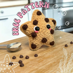 Free Crochet Pattern: Adorable Star-Shaped Chocolate Chip Cookie