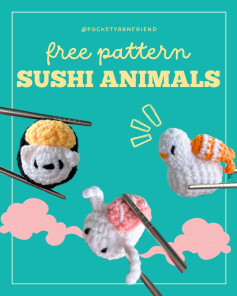 Free Crochet Pattern: Adorable Sushi Animals