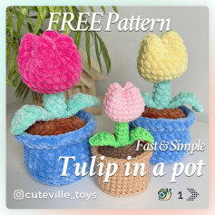 Free Crochet Pattern: Adorable Tulip in a Pot