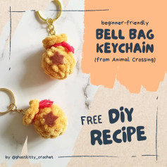 Free Crochet Pattern: Animal Crossing Bell Bag Keychain