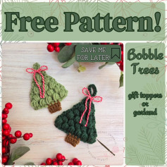 Free Crochet Pattern: Bobble Tree Gift Toppers or Garland